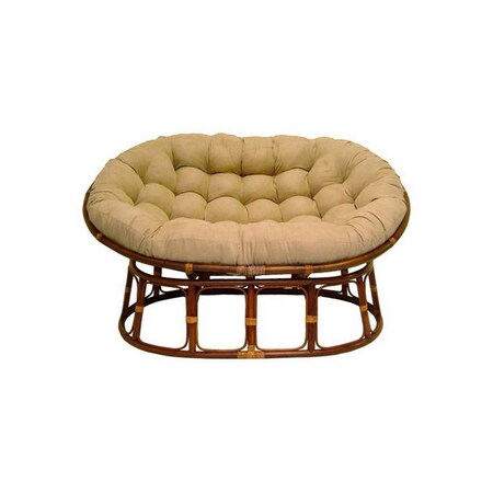 International Caravan 63 x 45 in. Double Papasan Chair with Micro Suede Cushion, Java 3304-MS-JV